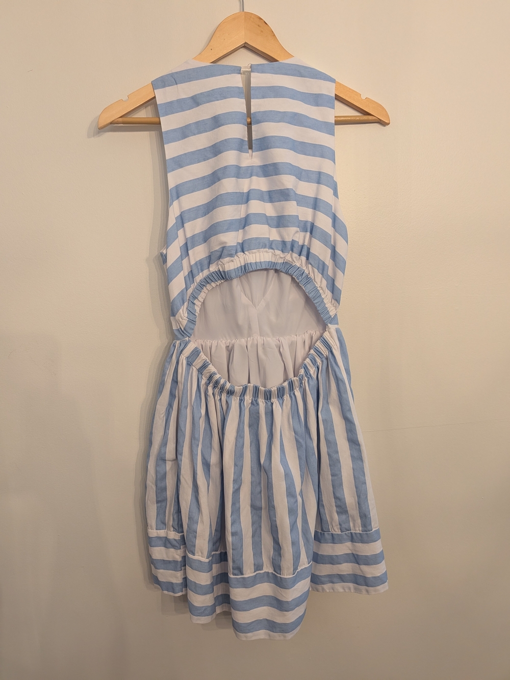 DO+BE Light Blue and White Striped Tie-Front Dress - Picture 3 of 3